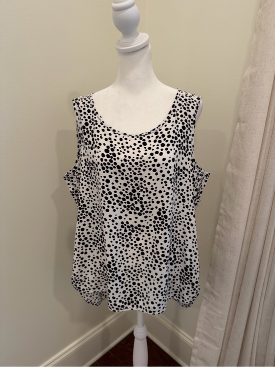 Chico's Tops - Chicos Tank Top Womens Sz 2 Large Black White Polka Dot Sleeveless Top Travel